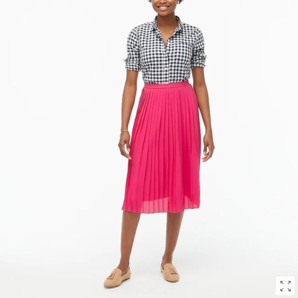 J.Crew Radiant Fuchsia Long Pleated Skirt
